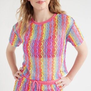 No Boundaries Multicolor Crochet Top cover up